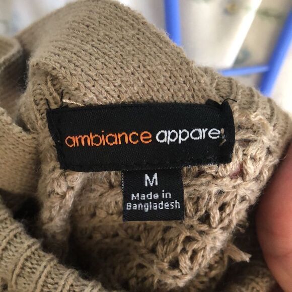 Ambiance Apparel Sweater Size M GUC Med. brown - Picture 3 of 4